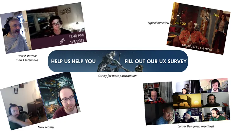 Photos from Interviews, various developer one-on-one and larger meetings on Microsoft Teams